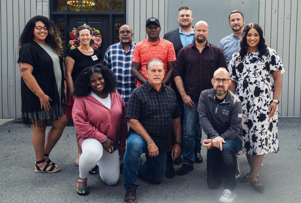 The "Tennessee 11" met over the summer of 2023 to discuss solutions to gun violence as part of a conversation effort created by the group Starts With Us. Pictured: Brandi Kellett, Jaila Hampton, Tim Carroll, Jay Zimmerman, William Green, Adam Luke, Mark Proctor, Alyssa Pearman, Arriell Gipson-Martin, Kevin Shrum, Ron Johnson