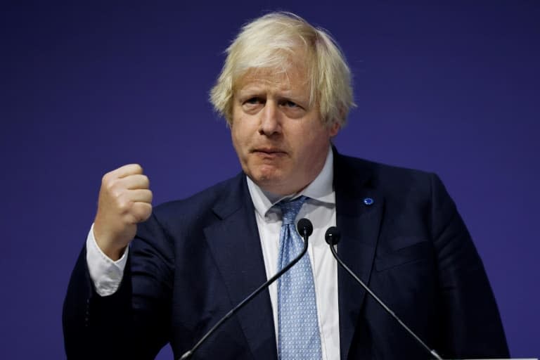 Le Premier ministre britannique Boris Johnson, lors de la cérémonie de clôture du Sommet Mondial sur l'Education, le 29 juillet 2021 à Londres - Tolga Akmen © 2019 AFP