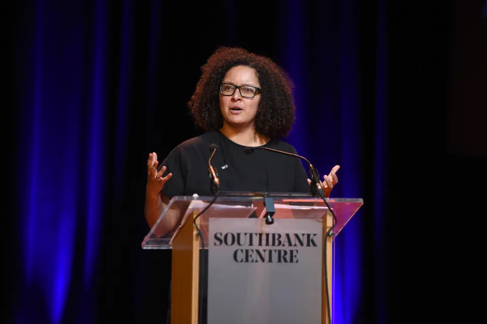 LONDON, ENGLAND - MARCH 06: Mandu Reid from the Women&#39;s Equality Party speaks at the Mayoral debate during the WOW Women of the World Festival 2020 at Southbank Centre on March 06, 2020 in London, England. (Photo by Kate Green/Getty Images)