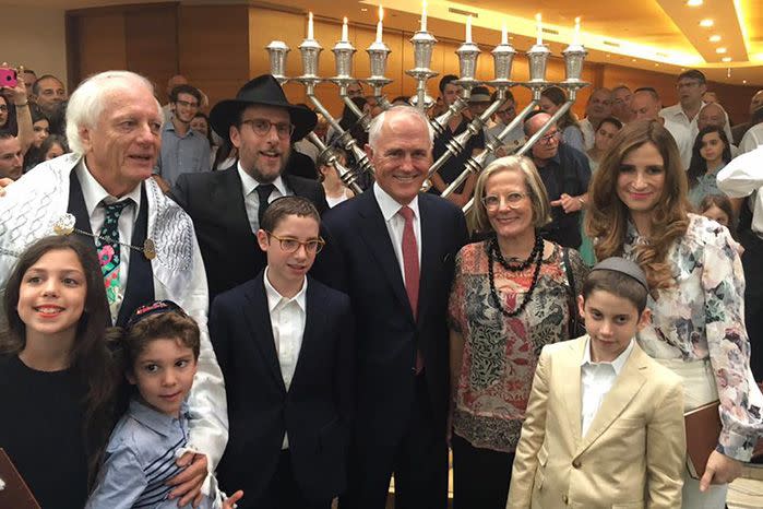 The Prime Minister joined the Jewish community to celebrate. Image: Facebook