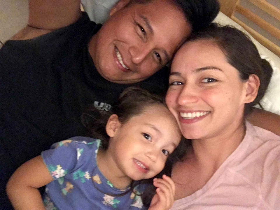 Image: Juan Ordonez, seen here with his daughter, Mia, and his wife, Diana, died of the coronavirus on April 11, 2020. (Courtesy of Diana Ordonez)