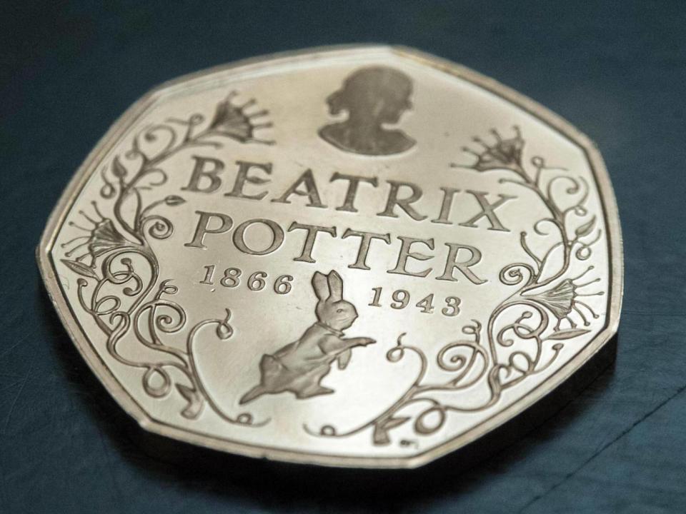 The Beatrix Potter 50p coins are some of the rarest to collect, and are worth £7 each