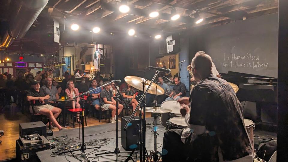 Performers and the crowd at Cafe Coda Jazz Club in Madison, Wisconsin.