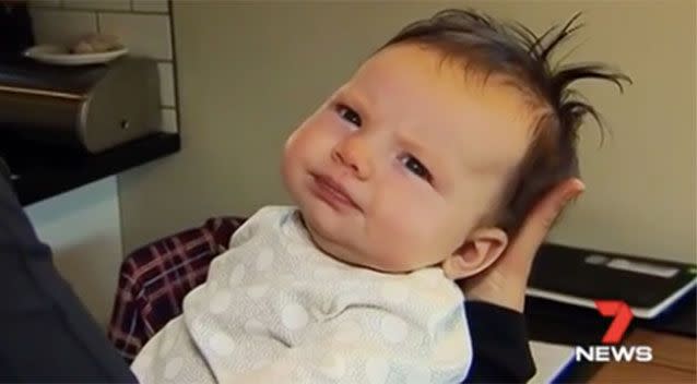 Marion Falla's three-month-old daughter. Picture: 7 News