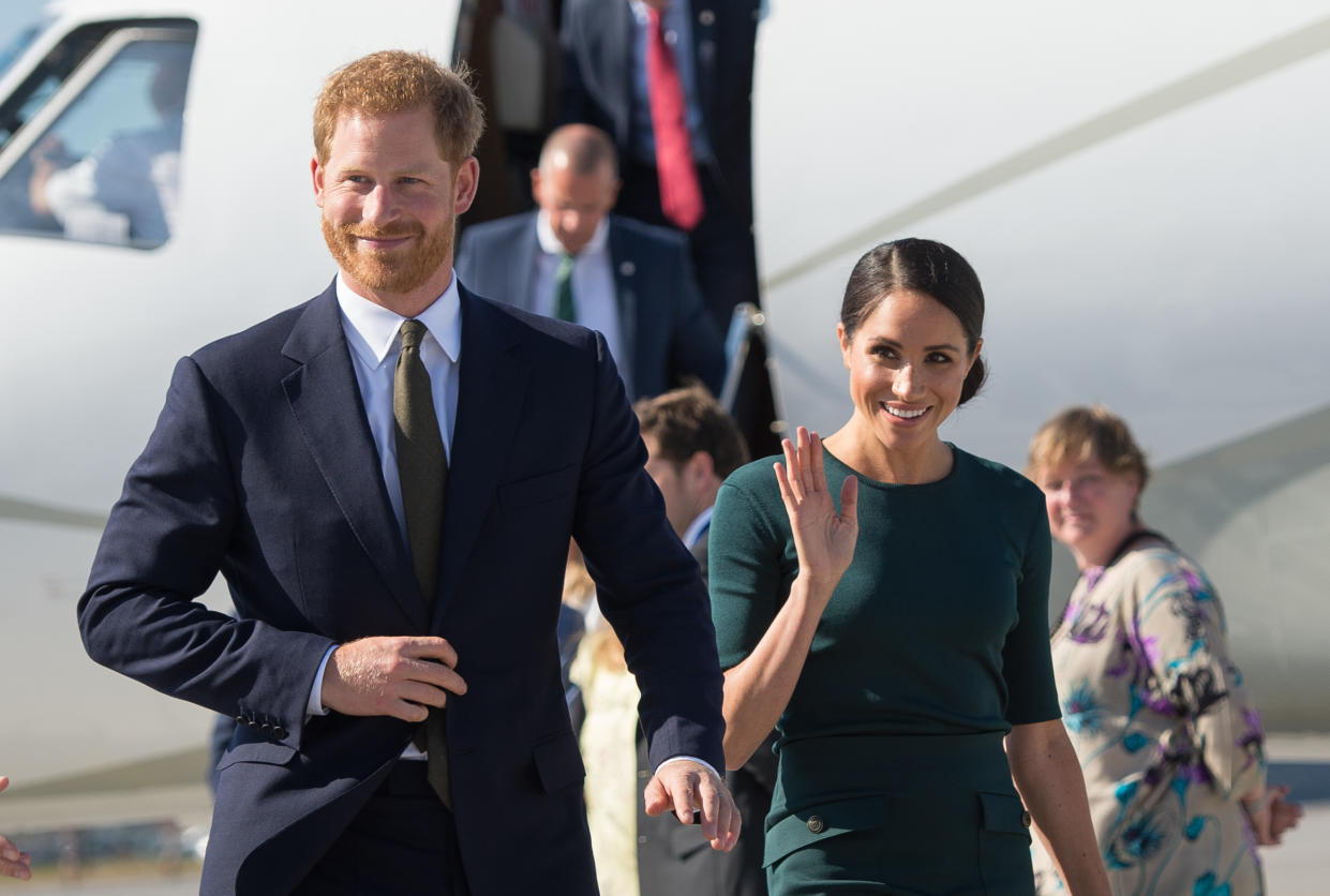 The Duke and Duchess of Sussex arriving in Dublin. [Photo: Getty]