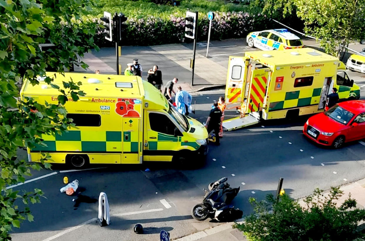 The scene of the horror crash in Acton, west London. (SWNS)