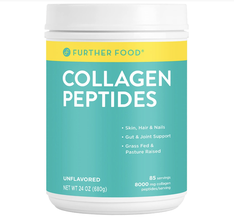 <p><a href="https://www.amazon.com/Collagen-Supplement-Unflavored-Grass-Fed-Hydrolyzed/dp/B01M8I6I3M/ref=sr_1_1_sspa?crid=1LK107D7EX7HW&keywords=2.+Further+Foods+Collagen+Peptides&qid=1695251096&sprefix=2.+further+foods+collagen+peptides%2Caps%2C105&sr=8-1-spons&sp_csd=d2lkZ2V0TmFtZT1zcF9hdGY&psc=1&tag=syn-yahoo-20&ascsubtag=%5Bartid%7C2140.g.44787992%5Bsrc%7Cyahoo-us" rel="nofollow noopener" target="_blank" data-ylk="slk:Shop Now;elm:context_link;itc:0;sec:content-canvas" class="link ">Shop Now</a></p><p>Collagen Peptides</p><p>amazon.com</p><p>$49.49</p>