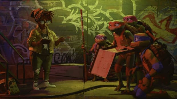 April O'Neil, Donatello, Raphael, Michelangelo and Leonardo in "Teenage Mutant Ninja Turtles: Mutant Mayhem"<p>Paramount Pictures</p>