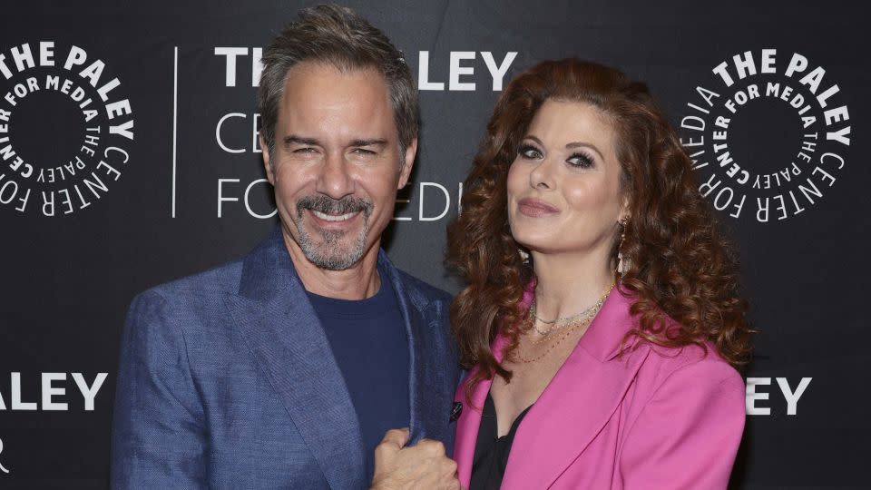 McCormack and "Will & Grace" co-star Debra Messing in June 2023 - Dimitrios Kambouris/Getty Images