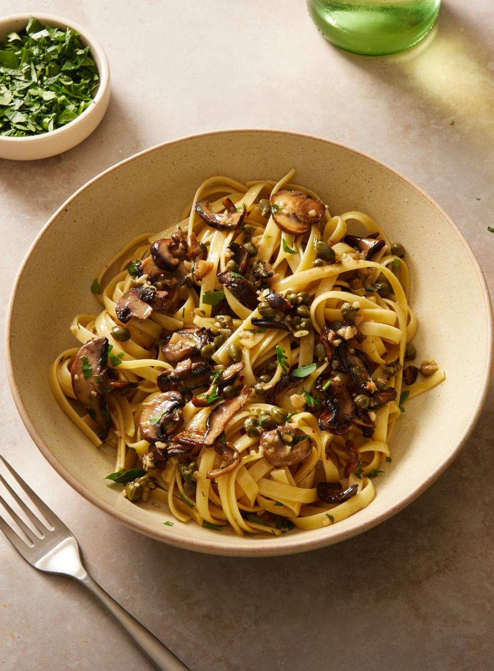 Mushroom Piccata Pasta