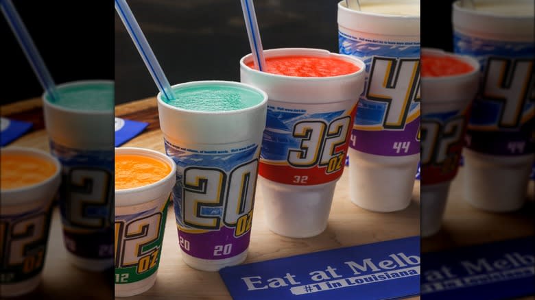 colorful daiquiris in various sizes