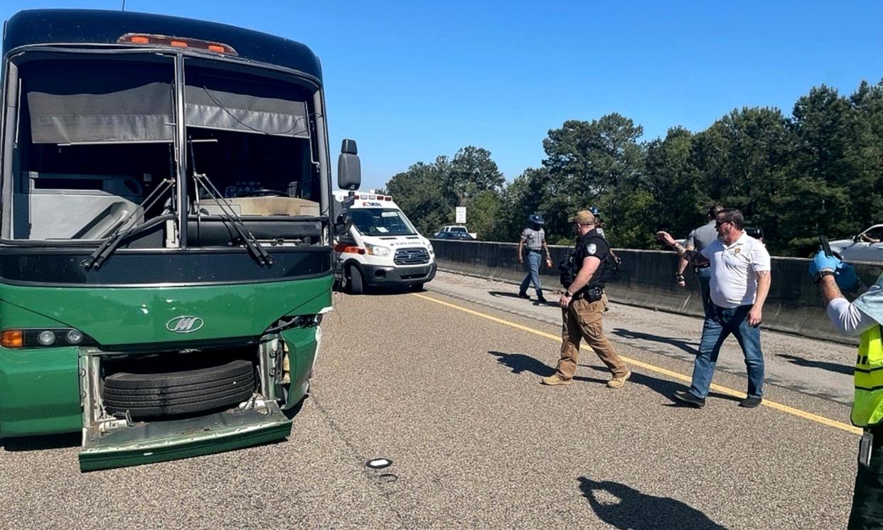 <span>The crash happened in Hancock county, Mississippi.</span><span>Photograph: Mississippi Highway Patrol</span>