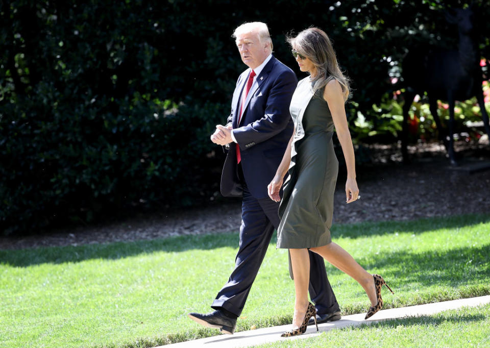 President Trump and first lady Melania Trump head to Camp David for the weekend. (Photo: Getty Images)