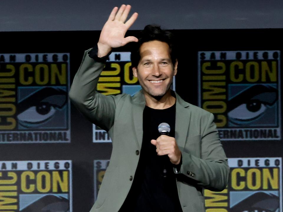 Paul Rudd speaks onstage at the Marvel Cinematic Universe Mega-Panel during 2022 Comic Con International: San Diego at San Diego Convention Center on July 23, 2022 in San Diego, California.