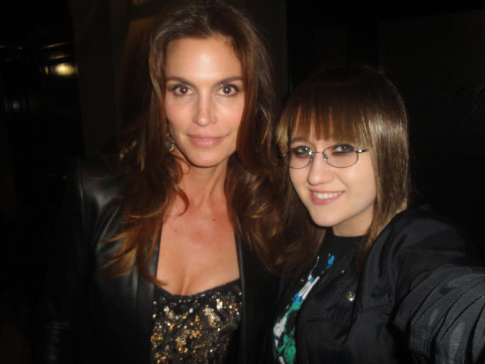 "Cindy Crawford and me. Saw her at George Clooney's Oscar after party."