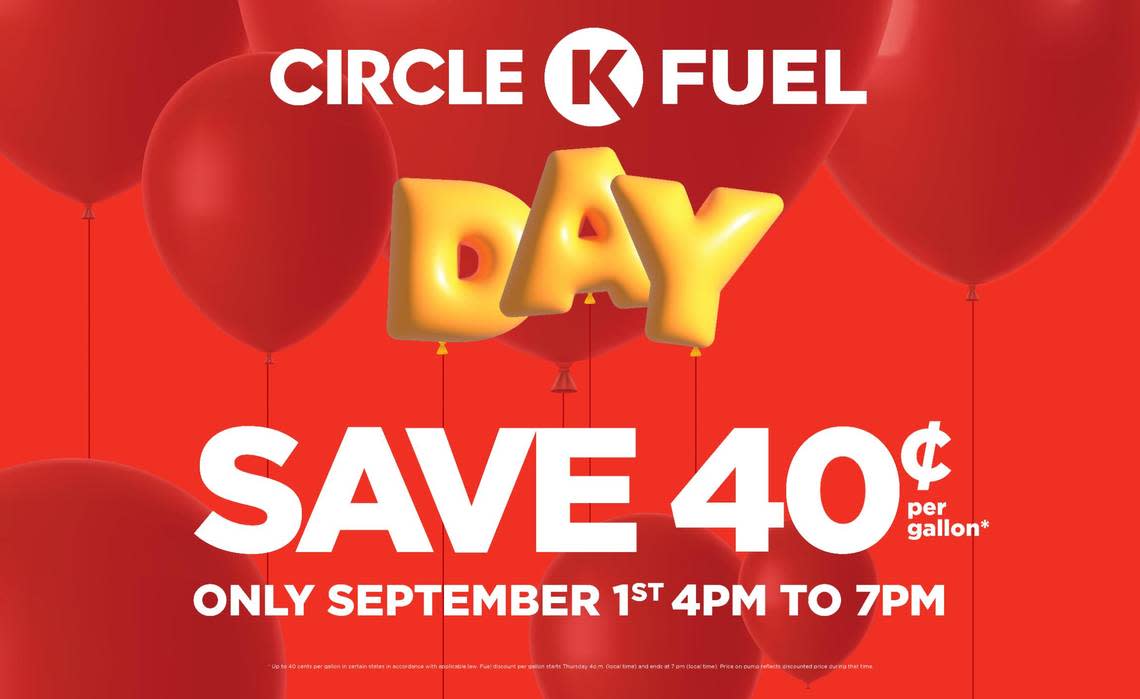 Circle K is offering 40 cents off per gallon of gas at participating stations with Circle K-branded fuel nationwide on Thursday, Sept. 1. Here’s what to know.