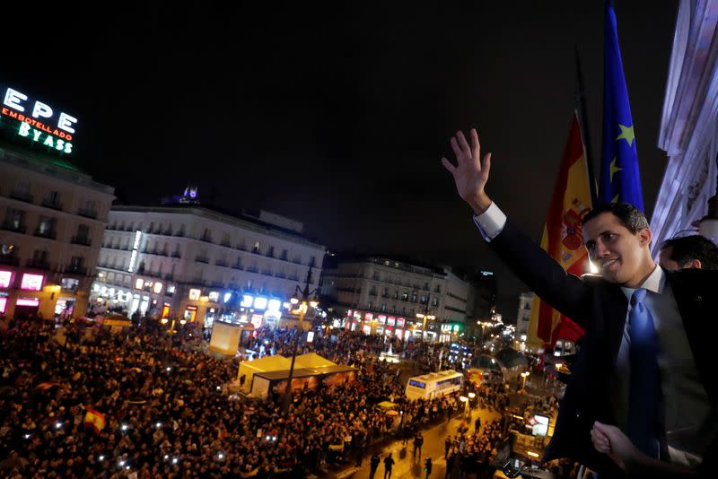 Venezuela's opposition leader Juan Guaido visits Madrid