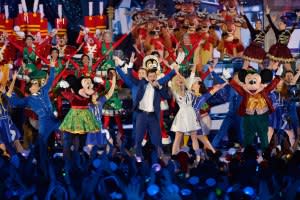 Julianne Hough and Nick Lachey perform on <em>The Wonderful World of Disney: Magical Holiday Celebration</em>, airing on ABC on Nov. 30.