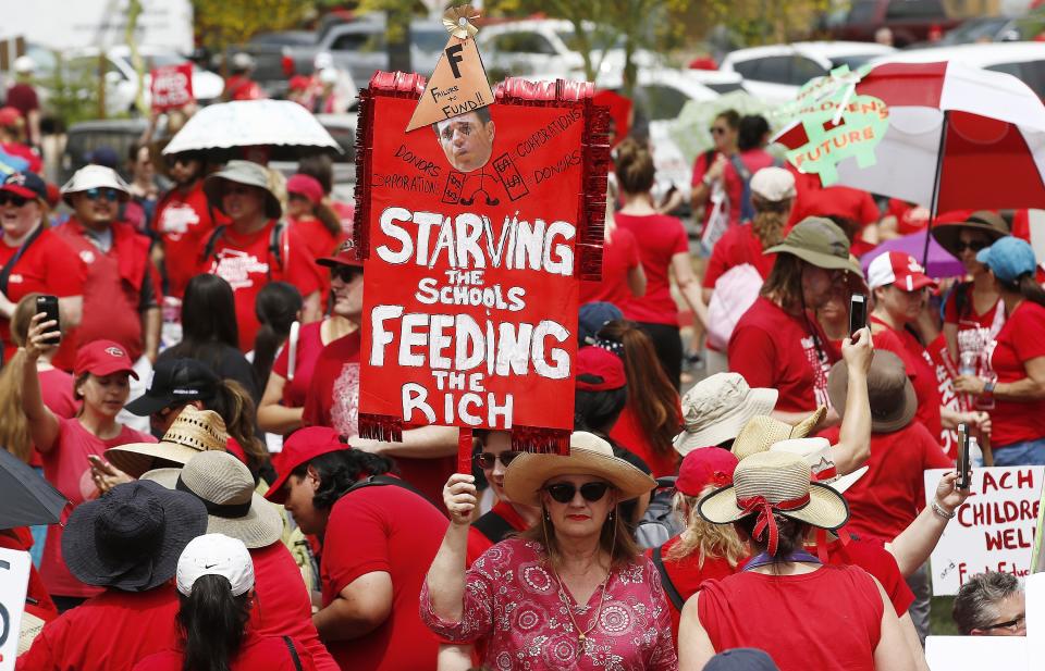 Teachers protest in Phoenix, Ariz.