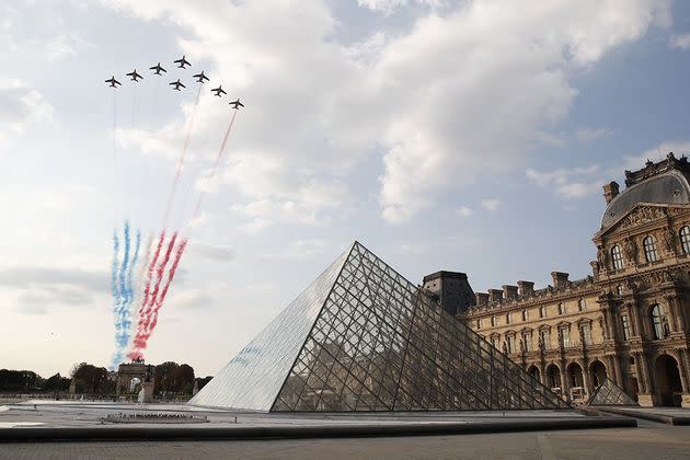 <p>La patrouille de France était au rendez-vous.</p>