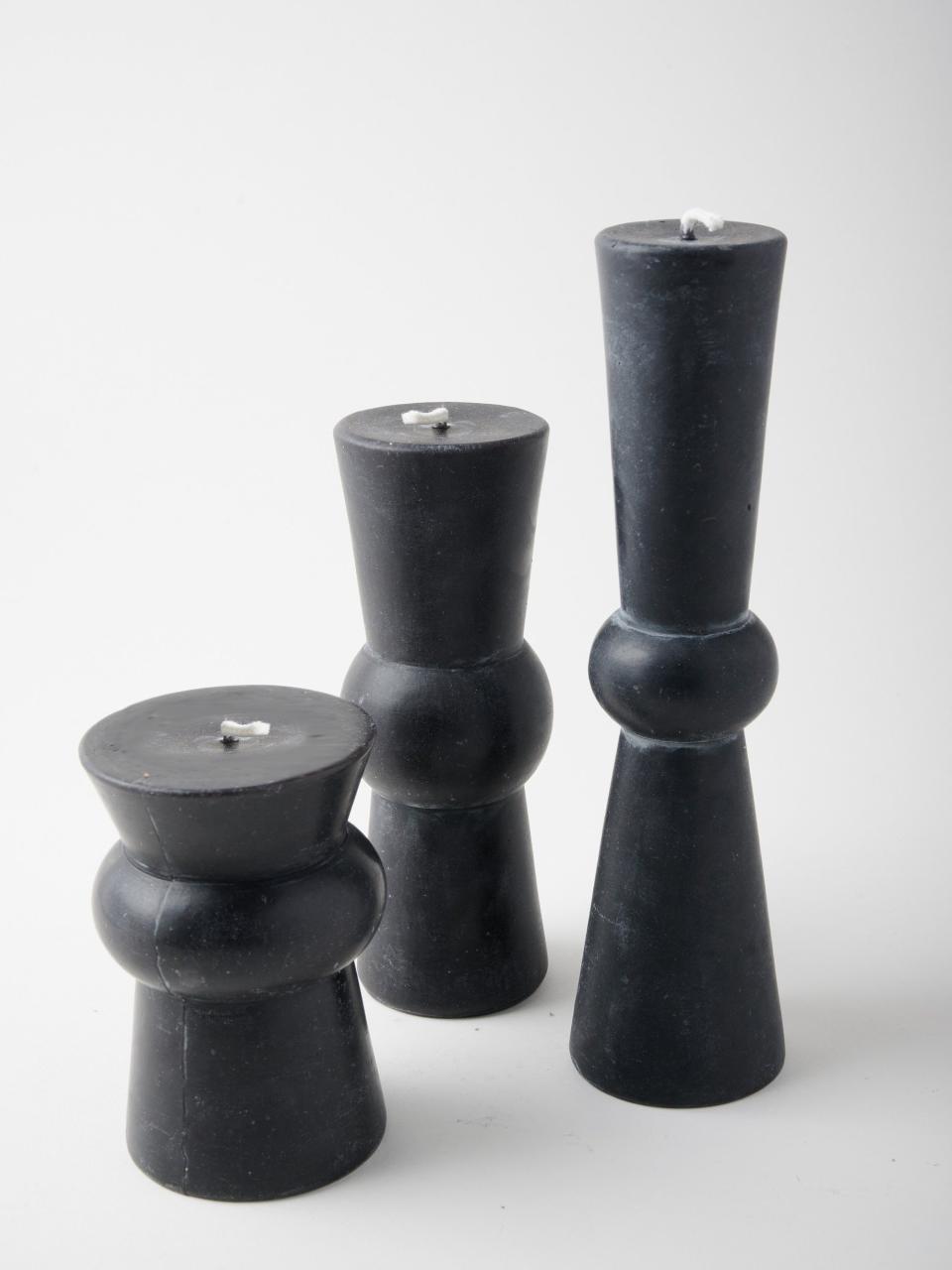 Black Pillar Beeswax Candles