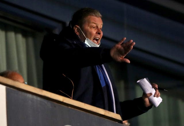 Shrewsbury manager Steve Cotterill in the stands