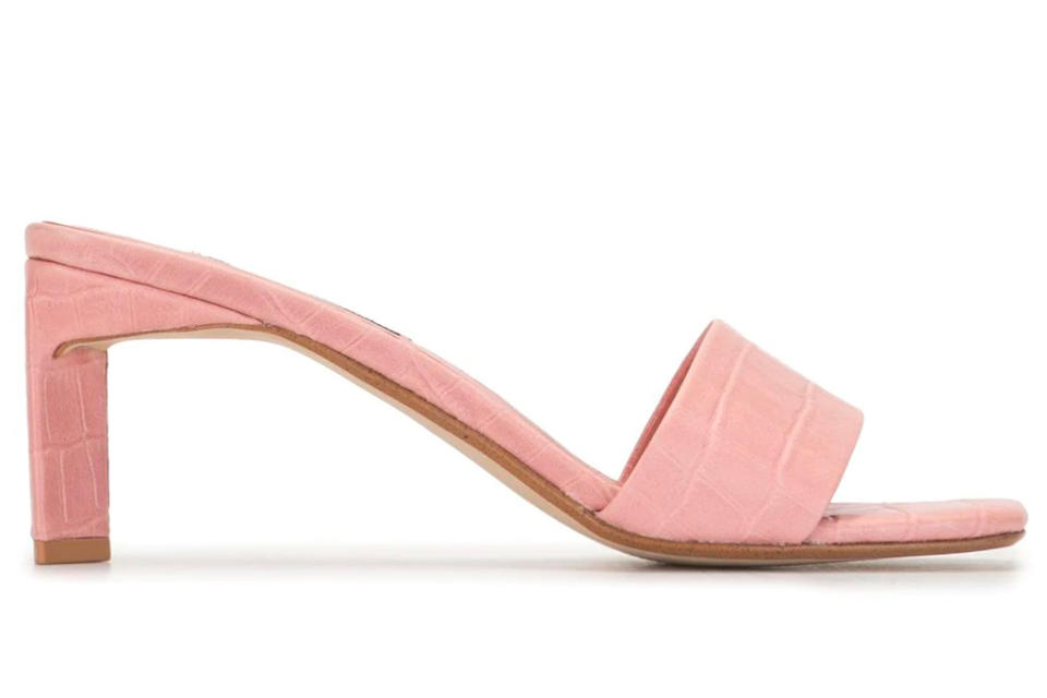 pink heels, mules, senso