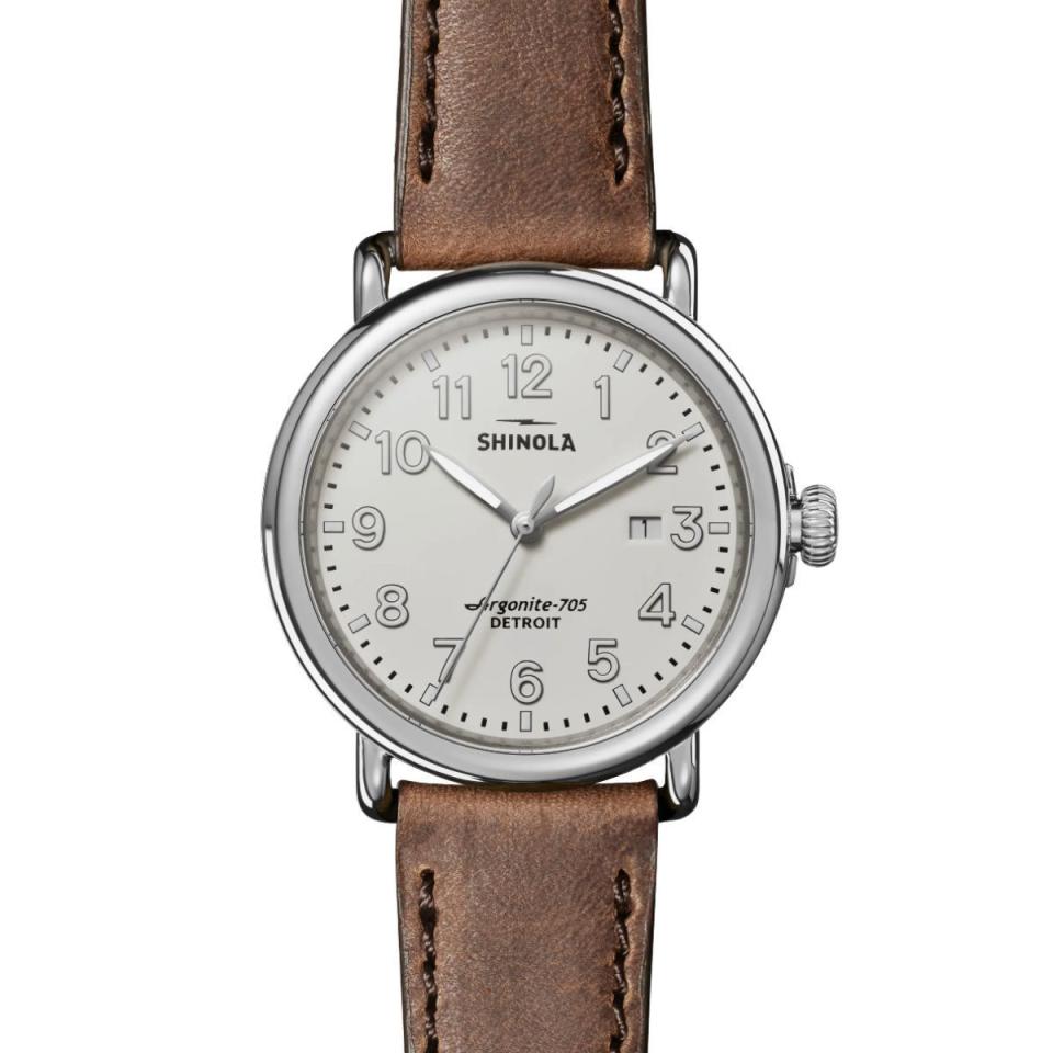 The Runwell Leather Strap Watch