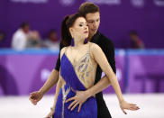 <p>Ekaterina Bobrova and Dmitri Soloviev of Olympic Athlete from Russia compete in the Figure Skating Team Event – Ice Dance – Short Dance on day two of the PyeongChang 2018 Winter Olympic Games at Gangneung Ice Arena on February 11, 2018 in Gangneung, South Korea. (Photo by Jamie Squire/Getty Images) </p>