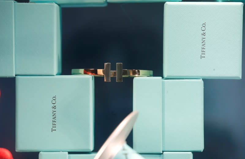 Tiffany & Co. jewelry is displayed in a store in Paris