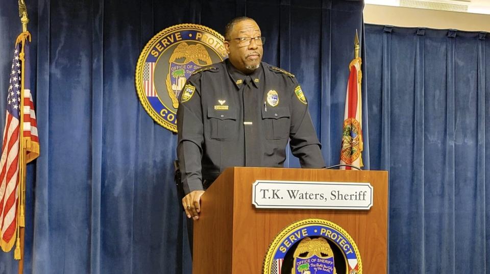 Sheriff T.K. Waters addresses the media this month about new transparency guidelines at the Jacksonville Sheriff's Office.