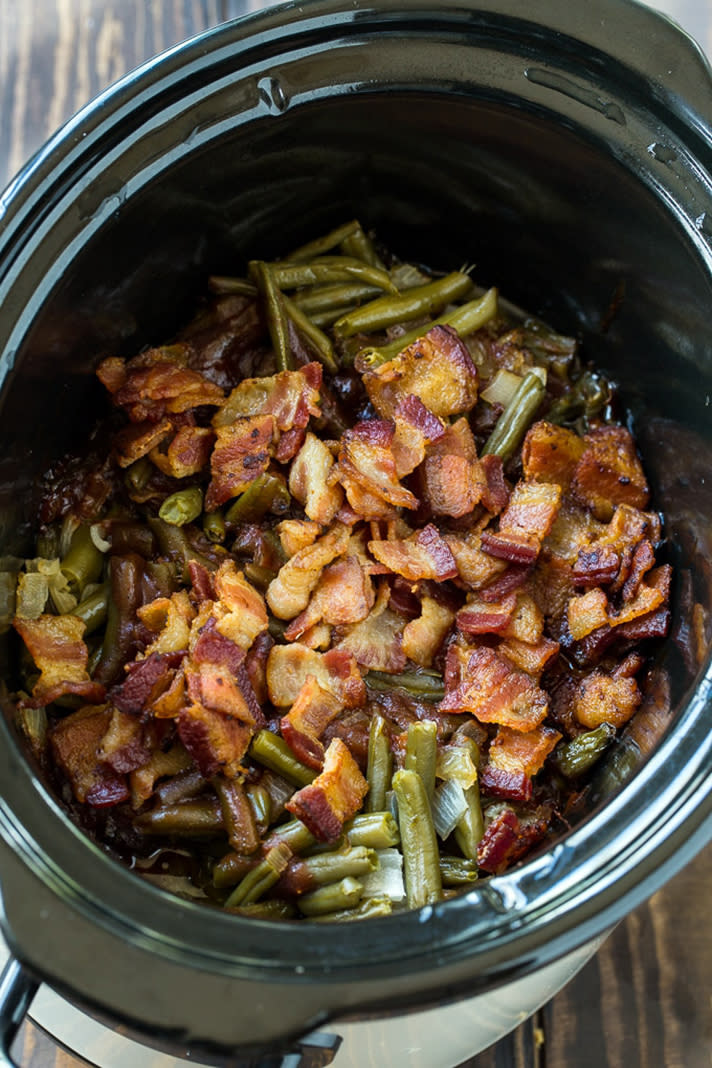 Slow Cooker Barbecue Green Beans