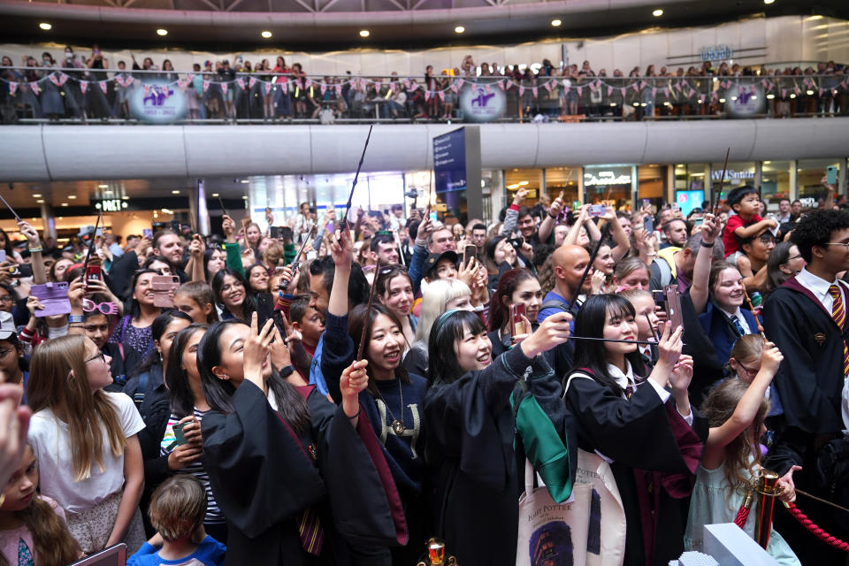 Harry Potter fans at the Back to Hogwarts event at King's Cross station in London. Picture date: Thursday September 1, 2022. (Photo by Yui Mok/PA Images via Getty Images)