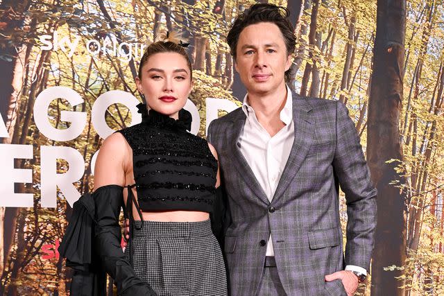 Jeff Spicer/Getty Florence Pugh and Zach Braff