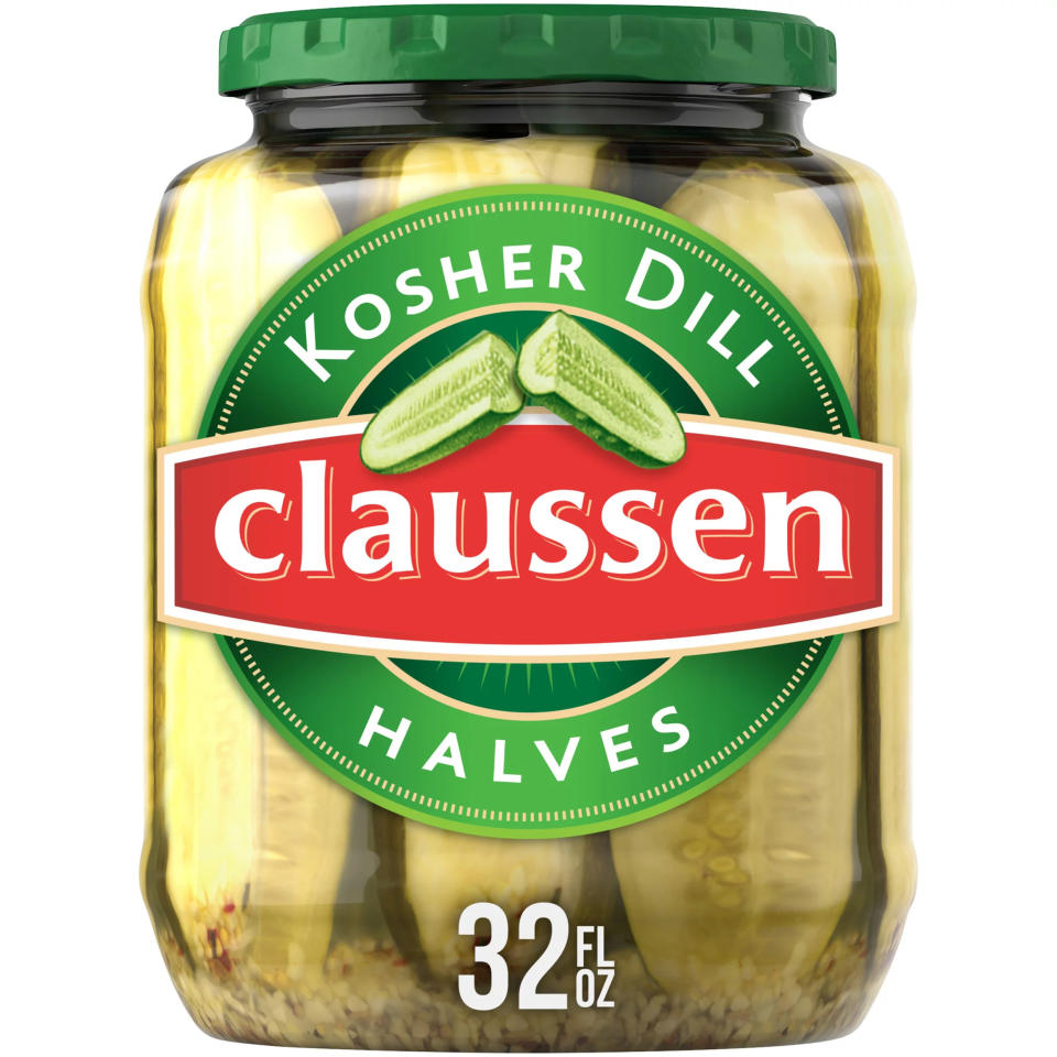A jar of Claussen pickles, which does not say the word “pickle” on it. (Target)