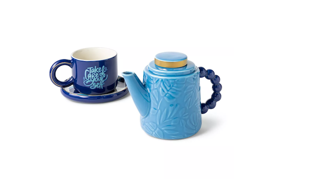 Tabitha Brown for Target Ceramic Tea Kettle Blue