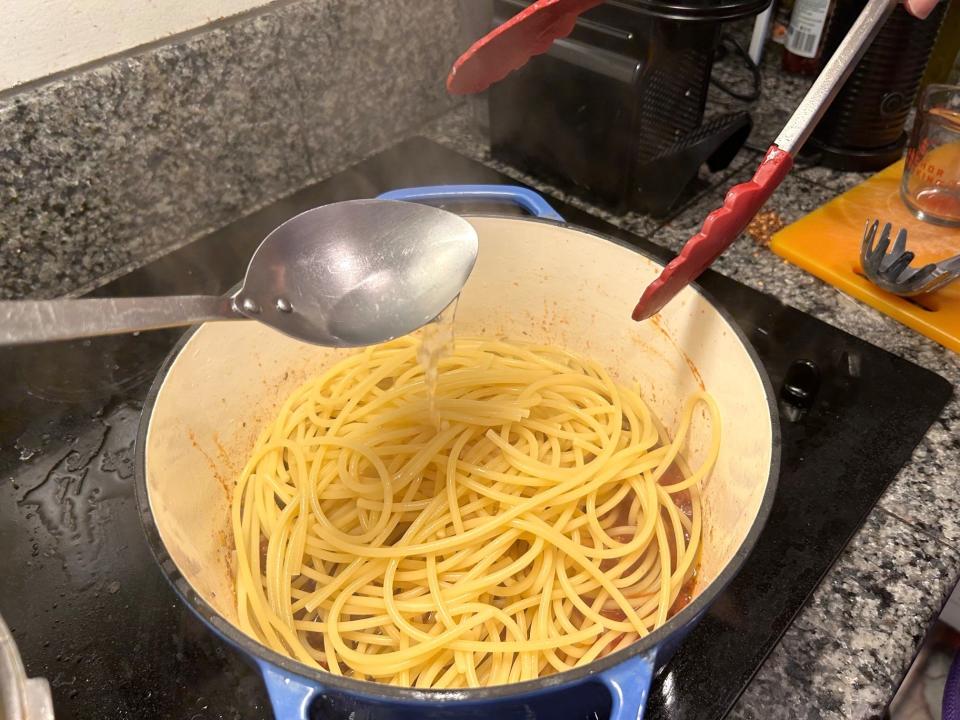 Making Ina Garten's weeknight pasta
