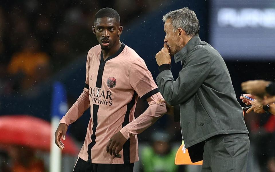 Ousmane Dembele and PSG head coach Luis Enrique