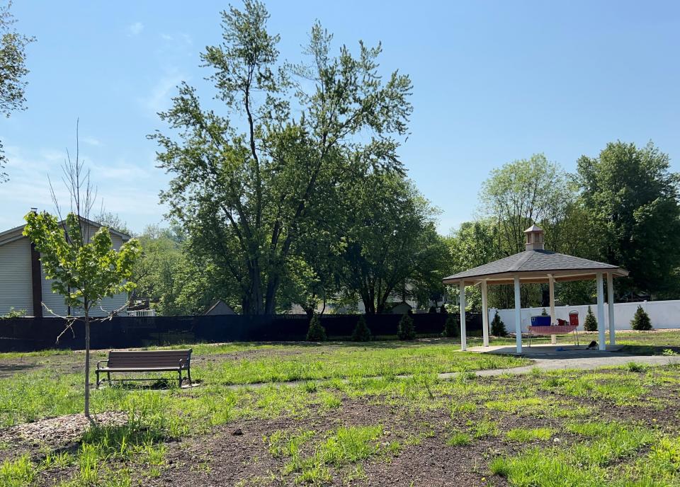 The centerpiece of the new park is a gazebo.