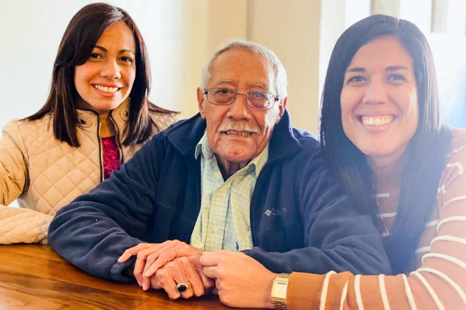 Yarín Mera, her father Virgilio Mera and her sister Jacyline Mera in Augusta, Ga., in November 2019. (Courtesy Yarin Mera)