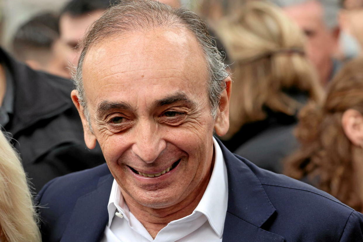 Éric Zemmour, leader du parti Reconquête !, participe à une conférence nationaliste à Bruxelles ce mercredi 17 avril qui avait été un temps interdite par les autorités  - Credit:Alain ROBERT/SIPA / SIPA / Alain ROBERT/SIPA