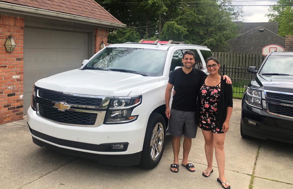 Chris Ferlito and his wife, AnneMarie, of Grosse Pointe Farms took the keys to their new 2020 Chevy Suburban on May 28, 2020, relieved that they would not need to wait for a new car with the recent arrival of Baby Marina growing their family to five.