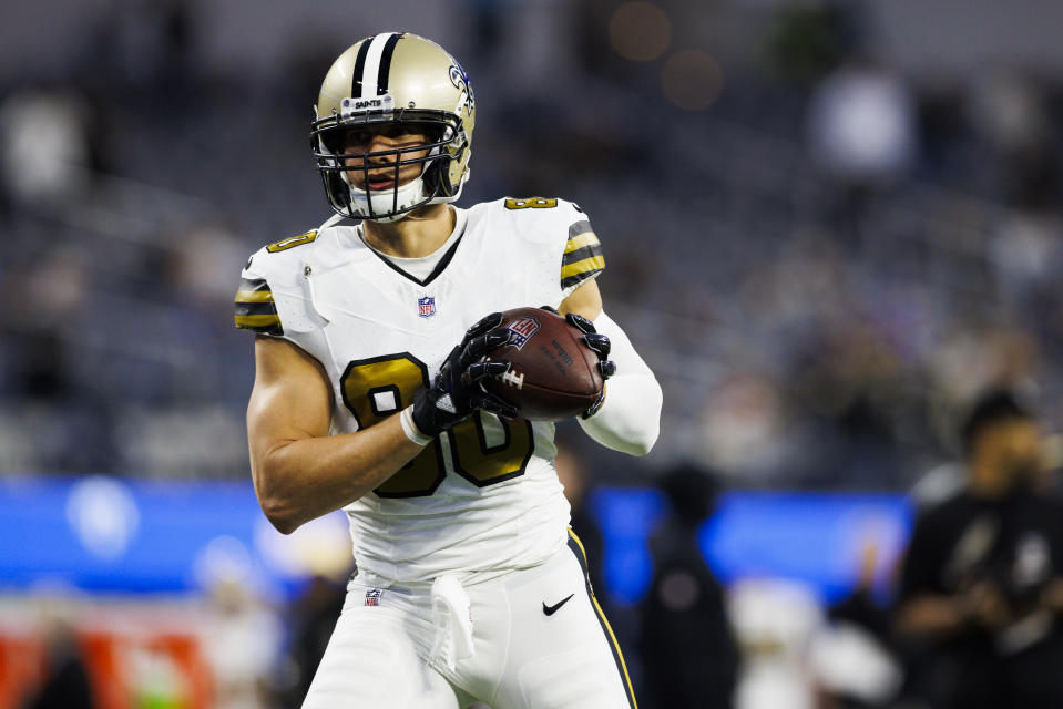 Tight end Jimmy Graham played almost half of his NFL career with the Saints.  (Photo by Ric Tapia/Getty Images)