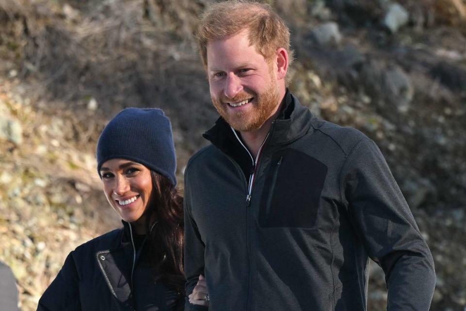 <p>Karwai Tang/WireImage</p> Meghan Markle and Prince Harry on Feb. 15 in Whistler