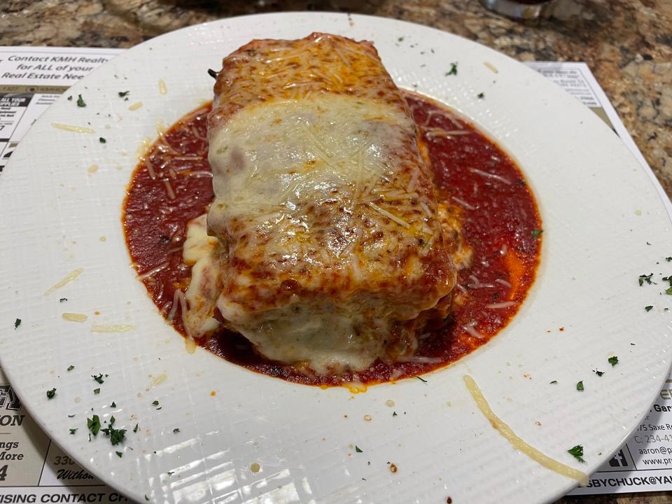 The meat lasagna at Guido's in Ravenna.