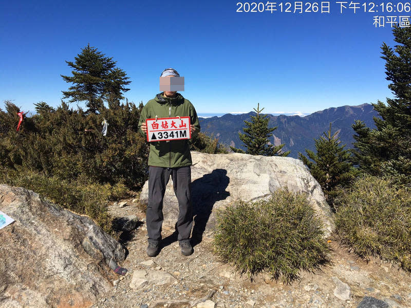 台中市的6人登山隊出發單攻白姑大山，然其中一名50歲的陳姓男隊員卻落隊，至今尚未尋獲。   圖：南投縣消防局提供