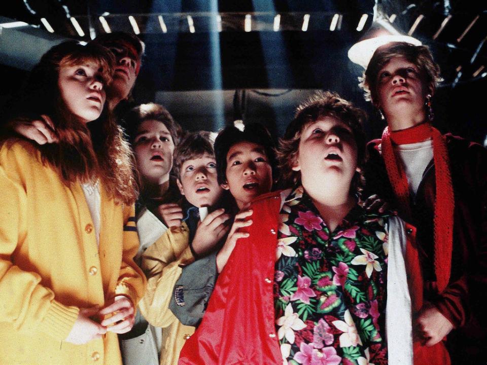 Plimpton (far right) in the classic Eighties adventure film ‘The Goonies' (Warner Bros/Kobal/Shutterstock)