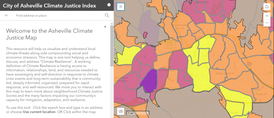 Asheville's new Climate Justice Map