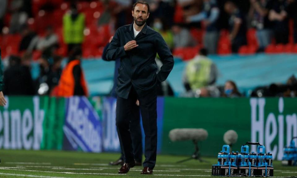 Gareth Southgate watches his side labour to a 0-0 draw against Scotland