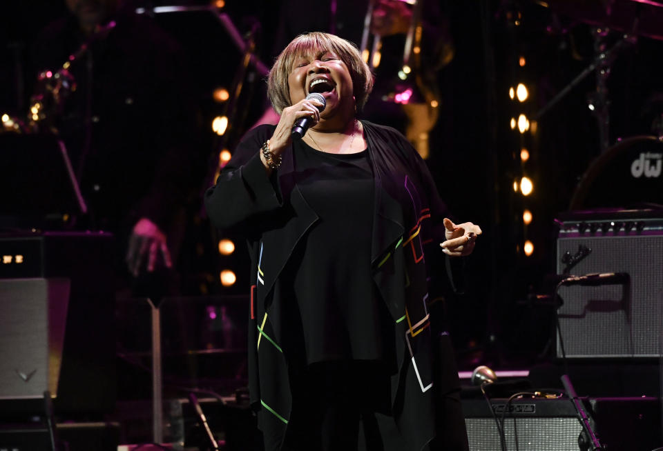 FILE - Mavis Staples performs at the sixth annual Love Rocks NYC benefit concert for God's Love We Deliver on March 10, 2022, in New York. Staples is one of many female performers featured in the four-part docuseries “Women Who Rock” starting Saturday on Epix. (Photo by Evan Agostini/Invision/AP, File)